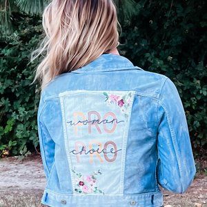 Vintage Levis Denim Jacket Painted Denim Pro Woman Pro Choice Apparel